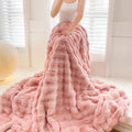 NNEAGS 200cm Pink Fur Fuzzy Super Soft and Cozy Fluffy Throw Blanket