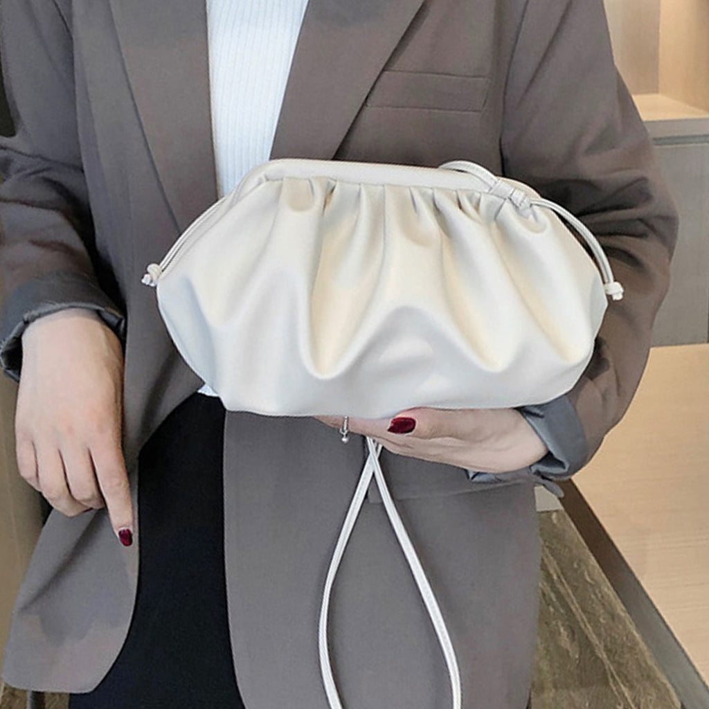 Black White PU Leather Clutch Handbag Shoulder Crossbody Bag Fashion Women Bag