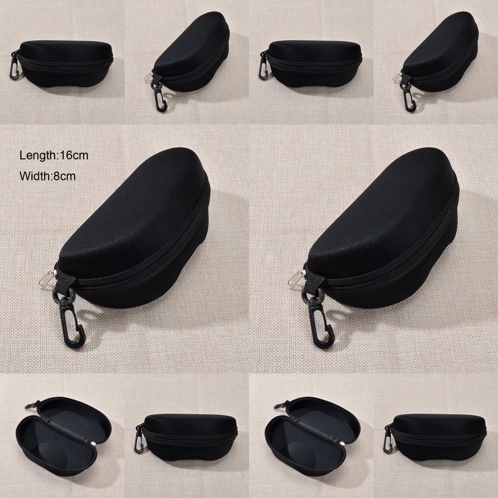 10 pcs Portable Hard Shell Sunglasses Case set Zipper Eyewear Eyeglasses Case with Hook for Women Men Travel Sports