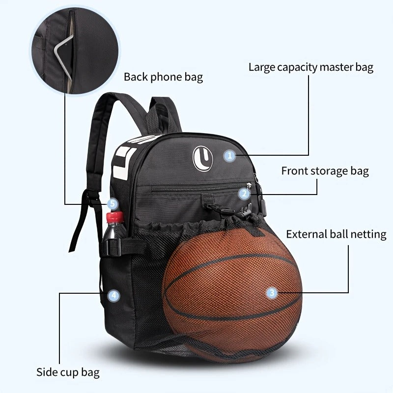 NNETM Youth Basketball Backpack Large Capacity Travel Bag