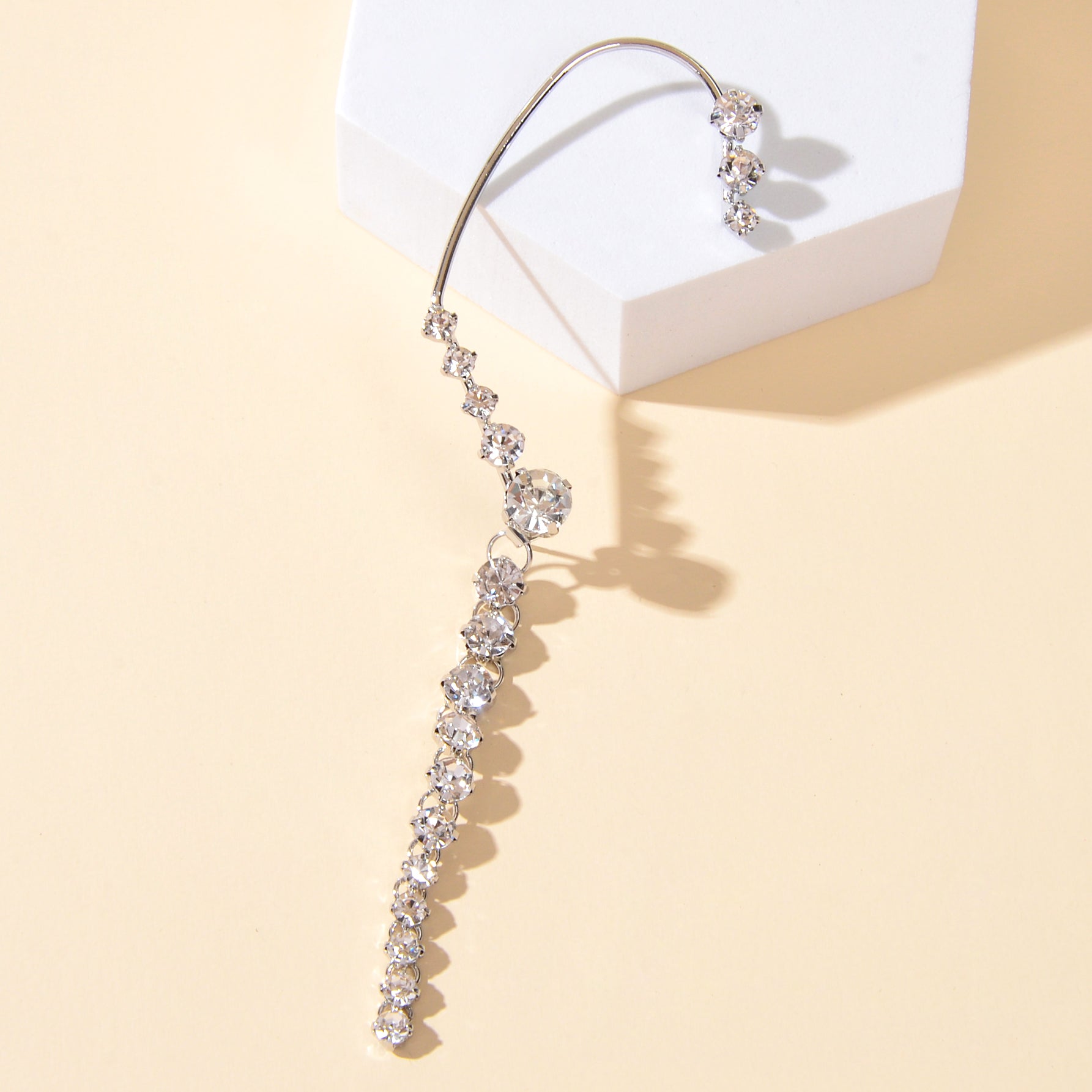 1 pc Luxury Cartilage Jewellery Full Rhinestone Long Ear Cuff Cartilage Earring