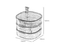 NNEDSZ Elegant Crystal Stackable Jewelry Organizer with Bear Handle - 3-Tier Display Box for Accessories 13.4*13.4*14.2cm