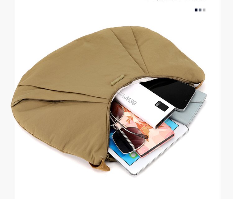 NNEDSZ Purple Waterproof Nylon Lightweight Tote Shoulder Bag - Stylish and Spacious for Daily Commute and Outdoor Activities