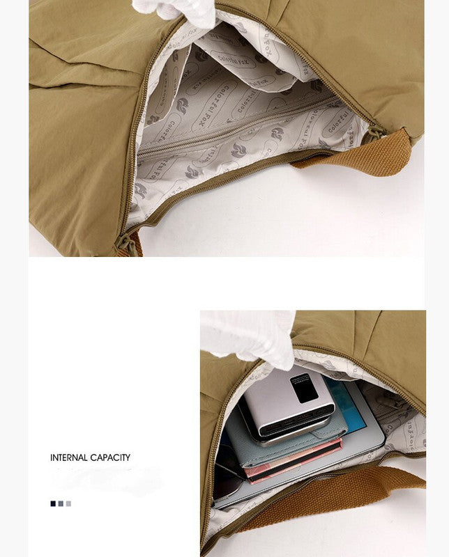 NNEDSZ Purple Waterproof Nylon Lightweight Tote Shoulder Bag - Stylish and Spacious for Daily Commute and Outdoor Activities