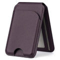 NNEDSZ Dark Purple MagSafe Magnetic Wallet with Stand - PU Leather Card Holder for iPhone