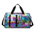 NNEDSZ Pearl Color Iridescent Gym Bag with Wet-Dry Separation - Large Capacity Travel and Fitness Duffel