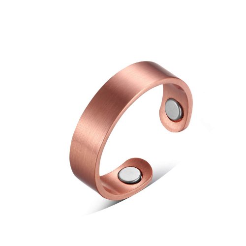 Pure Copper Magnetic Therapy Ring - Plain Brushed - Standard Size